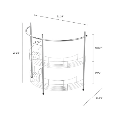 Pedestal Sink Organizer Stainless Steel - Hastings Home 2 Pedestal Sink Organizer Stainless Steel - Hastings Home - Image 2