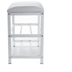 Mind Reader 3 Tier Shoe Bench, White -Storage Store GUEST b2dae2ab d739 4628 b5fc 0c083b4fd8b7