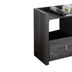 Wooden Shoe Bench With 3 Shelves Gray - Benzara