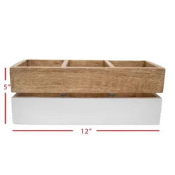 White Wood Caddy - Foreside Home & Garden -Storage Store GUEST b47e5263 9075 404a a9d2 02bfcb00eb6e