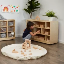 ECR4Kids Mobile Block Storage Cart, 38in, Classroom Furniture, Natural -Storage Store GUEST b661f421 fe50 4299 a043 140f9445715a