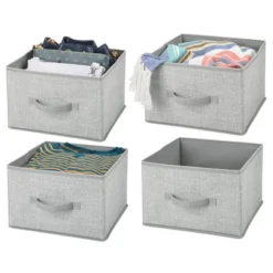 MDesign Soft Fabric Closet Storage Organizer Cube Bin, 4 Pack -Storage Store GUEST bc0726df 6559 4e50 9076 208c7979cd79