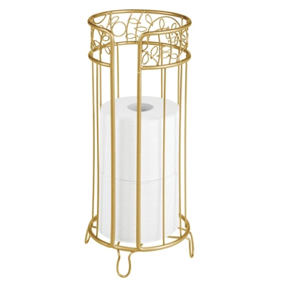 MDesign Decorative Metal Toilet Paper Storage Holder Stand, 3 Rolls 12 MDesign Decorative Metal Toilet Paper Storage Holder Stand, 3 Rolls - Image 12