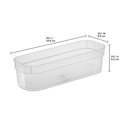 Sterilite 13538608 Narrow Storage Trays With Sturdy Banded Rim And Textured Bottom For Desktop And Drawer Organizing, Clear (24 Pack) 4 Sterilite 13538608 Narrow Storage Trays With Sturdy Banded Rim And Textured Bottom For Desktop And Drawer Organizing, Clear (24 Pack) - Image 4