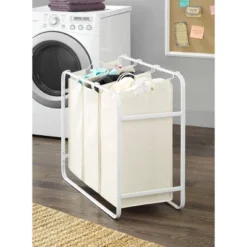 Whitmor Retro Triple Laundry Sorter White -Storage Store GUEST bd2e1957 fe20 4173 bac4 594c74051754