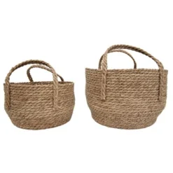 Set Of 2 Natural Woven Natural Seagrass Basket - Foreside Home & Garden -Storage Store GUEST be1cd2ad f0e6 4a82 a7b0 f37277fbfec2