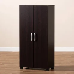 Marine Wenge Finished 2 Door Wood Entryway Shoe Storage Cabinet Brown - Baxton Studio -Storage Store GUEST bed35cb9 c5e8 4160 a548 6c3a0daab2a0