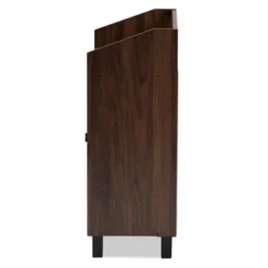 Rossin Walnut Finished 2 Door Wood Entryway Shoe Storage Cabinet With Open Shelf Brown - Baxton Studio -Storage Store GUEST c01fed4f 79b6 4737 9167 d484b550ef3e