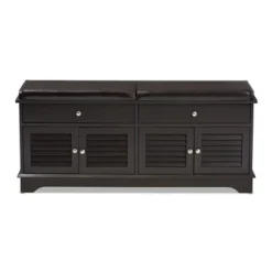 Leo Modern And Contemporary Wood 2 Drawer Shoe Storage Bench Dark Brown - Baxton Studio -Storage Store GUEST c24def8a 1693 454e 852a 8b0c8b5841d5