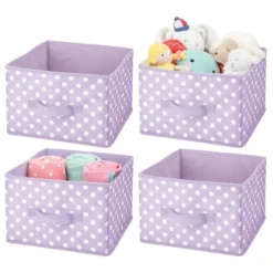 MDesign Soft Fabric Closet Storage Organizer Cube Bin, 4 Pack -Storage Store GUEST c5382105 8537 46ff 9331 eaac72bbf2ec