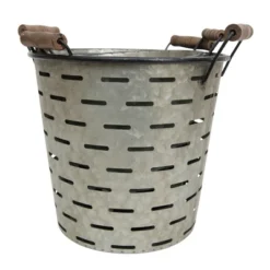 Set Of 3 Galvanized Metal & Wood Baskets - Foreside Home & Garden -Storage Store GUEST c64819c5 7328 4dde b571 ece830d96f53