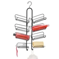 MDesign Steel Metal Bathroom/Shower Caddy Rack With Hooks And Baskets -Storage Store GUEST c692e676 c8b0 4c6b 9f37 1dacfb23522d