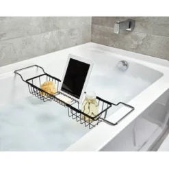 Everett Adjustable Over Bathtub Caddy Matte Black - IDESIGN -Storage Store GUEST c768716b d780 428b be23 8671afec60c2