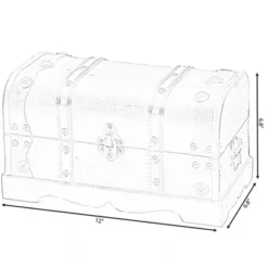 Vintiquewise Small Pirate Style Wooden Treasure Chest -Storage Store GUEST ca648237 0307 4682 8c05 25db1ae53a64