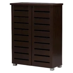 Adalwin Modern And Contemporary 2-Door Wooden Entryway Shoes Storage Cabinet - Dark Brown - Baxton Studio -Storage Store GUEST cae58d33 dad0 4d98 a535 edd4adb0a561