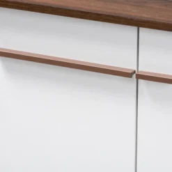 Mette Walnut Finished Wood Shoe Cabinet White - Baxton Studio -Storage Store GUEST cb696453 a021 441a 83d1 bdbfe55fff57