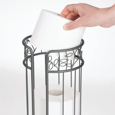 MDesign Decorative Metal Toilet Paper Storage Holder Stand, 3 Rolls 7 MDesign Decorative Metal Toilet Paper Storage Holder Stand, 3 Rolls - Image 7