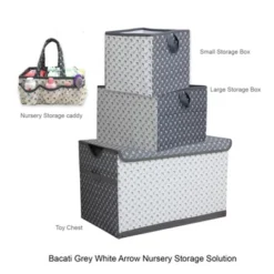 Bacati - Playful Fox Gray/white Arrow Storage Box Small -Storage Store GUEST ce1091b8 b2bb 41f0 a75c b57e19f18eeb
