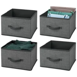 MDesign Soft Fabric Closet Storage Organizer Cube Bin, 4 Pack -Storage Store GUEST ce7d8e3e ebf9 4e3d 803e 602590cfc560