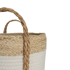 Set Of 3 Baskets White Seagrass & Cotton Rope By Foreside Home & Garden -Storage Store GUEST ce994251 5d27 4f34 a694 bc59d8c1c17c
