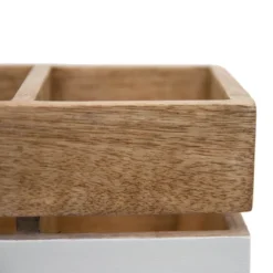 White Wood Caddy - Foreside Home & Garden -Storage Store GUEST cea1a4cb 4bd5 4ec5 a8da fd42fbffb3e6