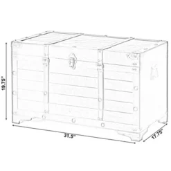 Vintiquewise Brown Large Wooden Storage Trunk With Lockable Latch -Storage Store GUEST cf528ca4 3c0f 410f 930a bf2c5e2adff5
