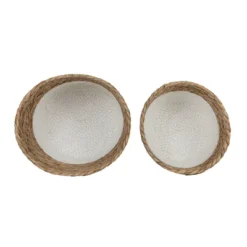 Set Of 2 Baskets White Seagrass & Rope By Foreside Home & Garden -Storage Store GUEST cfedbac1 bd5c 408c 8291 cecc1460c8f9