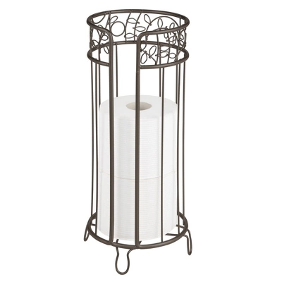 MDesign Decorative Metal Toilet Paper Storage Holder Stand, 3 Rolls 1 MDesign Decorative Metal Toilet Paper Storage Holder Stand, 3 Rolls