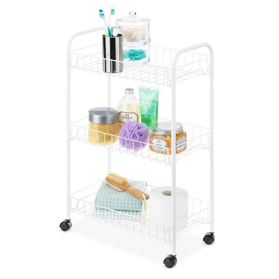 Whitmor Small Household Cart White 1 Whitmor Small Household Cart White