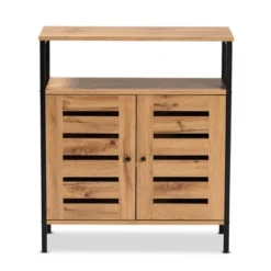 Vander Wood And Metal 2 Door Shoe Cabinet Oak Brown/Black - Baxton Studio 13 Vander Wood And Metal 2 Door Shoe Cabinet Oak Brown/Black - Baxton Studio -Storage Store GUEST d39e755c fced 4859 ae30 d880d93212a0