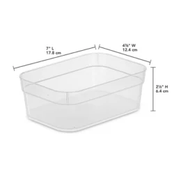Sterilite Medium Storage Tray Containers With Sturdy Banded Rim And Textured Bottom For Desktop And Drawer Household Organization, Clear, 24 Pack -Storage Store GUEST d4305d67 be9c 4cef b013 651058486f8d