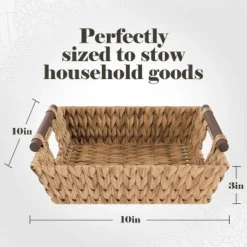 American Atelier Water Hyacinth Wicker Basket With Handles Square Woven Wicker Storage Baskets, Built-in Carry Handles Laundry Storage Or Pantry Bin 13 American Atelier Water Hyacinth Wicker Basket With Handles Square Woven Wicker Storage Baskets, Built-in Carry Handles Laundry Storage Or Pantry Bin -Storage Store GUEST d43b85fb 15ef 40d7 bf4f 15f27f7f2a0b