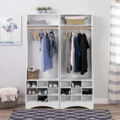 Narrow Wardrobe With Shoe Storage White - Prepac -Storage Store GUEST d4bcfb74 1ea2 4265 a084 9cd4b9270b23