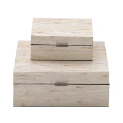 Set Of 2 Wooden Boxes With Pattern - Olivia & May -Storage Store GUEST d4c7b246 1164 4af7 84a9 ff811e57100e