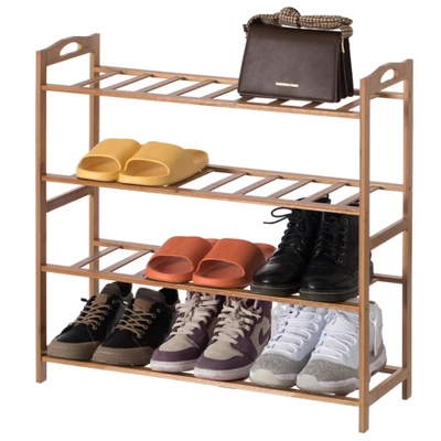 Basicwise Bamboo Storage Shoe Rack, Free Standing Shoe Organizer Storage Rack 9 Basicwise Bamboo Storage Shoe Rack, Free Standing Shoe Organizer Storage Rack - Image 9