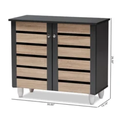 Gisela 2 - Door Shoe Storage Cabinet Dark Gray - Baxton Studio -Storage Store GUEST d8b6f693 133c 4cc3 bcd9 54a92a56161e