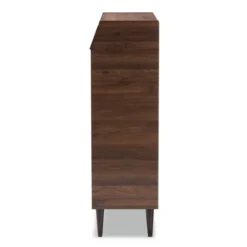 Cormier Walnut Finished 2 Door Wood Entryway Shoe Storage Cabinet Brown - Baxton Studio -Storage Store GUEST d8bba3f7 d3e3 4f6b 9591 91711d7e38f6