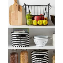 13"x 10"x 11"Large Rectangle Metal Basket Black - Design Imports -Storage Store GUEST d8fb12a9 b6ef 4ac8 9e7b 3032a7b79d14