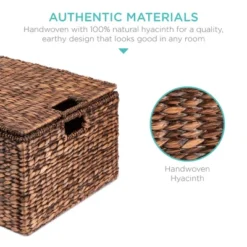 Best Choice Products Set Of 3 Large Multipurpose Hyacinth Storage Baskets W/ Insert Handles, Lid - 21", 20", 18" -Storage Store GUEST d9a00466 644b 4151 a343 e7fc66a467c3