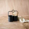 O-Handle Utensil Caddy Black Metal - Foreside Home & Garden