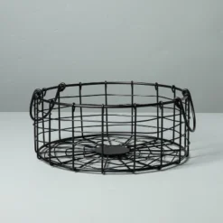 Round Wire Storage Basket With Handles Black - Hearth & Hand™ With Magnolia -Storage Store GUEST db906be6 c2aa 4ee5 bb74 a0cff421c0e0