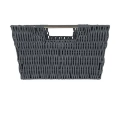 Simplify 3pc Rattan Tote Set With Sterling Silver Handles Charcoal
