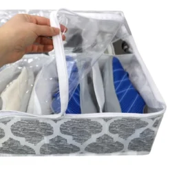 Home Basics Arabesque 12 Pair Non-woven Under The Bed Organizer, Grey -Storage Store GUEST dbcd32b2 46d9 4723 a7a1 8ebc5a1b2258