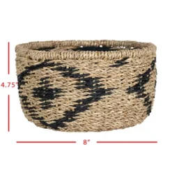 Black Rope & Seagrass Basket - Foreside Home & Garden -Storage Store GUEST dcd71364 06dc 4ac3 9be0 34ceaa04ae09