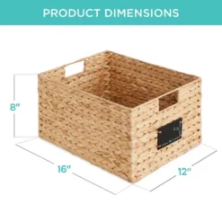 Best Choice Products Set Of 2 16in Woven Water Hyacinth Pantry Baskets W/ Chalkboard Label, Chalk Marker -Storage Store GUEST dd31e854 0d88 413c 8d83 acbbbdd398db