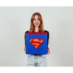 Ukonic DC Comics Superman Logo Storage Bin Cube Organizer | 11 Inches -Storage Store GUEST dd67105a 0d94 4a5e 85e5 128156652264
