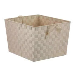 Home Basics X-Large Polyester Woven Strap Open Bin -Storage Store GUEST deb0c5fe 91fb 41e3 a332 3b0a1a8b4bea