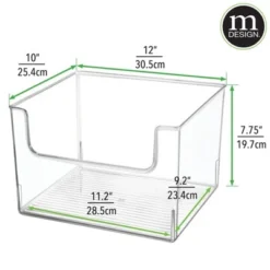MDesign Open Front Plastic Storage Bin For Cube Furniture, 12" W, 4 Pack - Clear -Storage Store GUEST e2688a57 3b4b 48b7 9768 79d277040d01