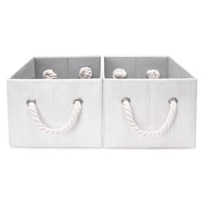 WeThinkStorage 2pk 20L Foldable Organizing Storage Bin With Rope Handle 2 WeThinkStorage 2pk 20L Foldable Organizing Storage Bin With Rope Handle - Image 2