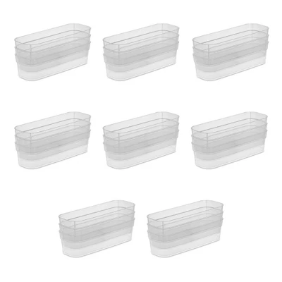 Sterilite 13538608 Narrow Storage Trays With Sturdy Banded Rim And Textured Bottom For Desktop And Drawer Organizing, Clear (24 Pack) 3 Sterilite 13538608 Narrow Storage Trays With Sturdy Banded Rim And Textured Bottom For Desktop And Drawer Organizing, Clear (24 Pack) - Image 3